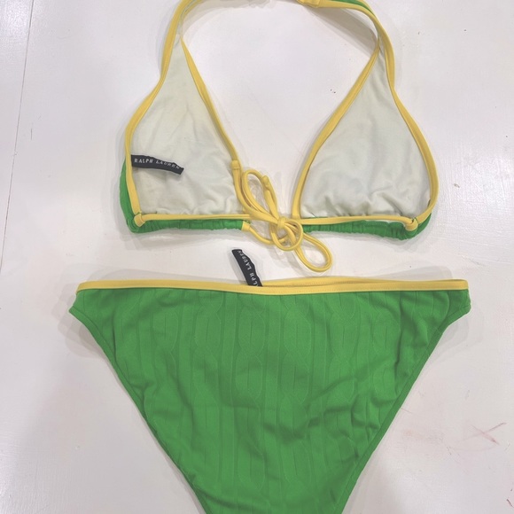 Ralph Lauren cable knit embossed two tone two piece bikini # S27 - Picture 3 of 4